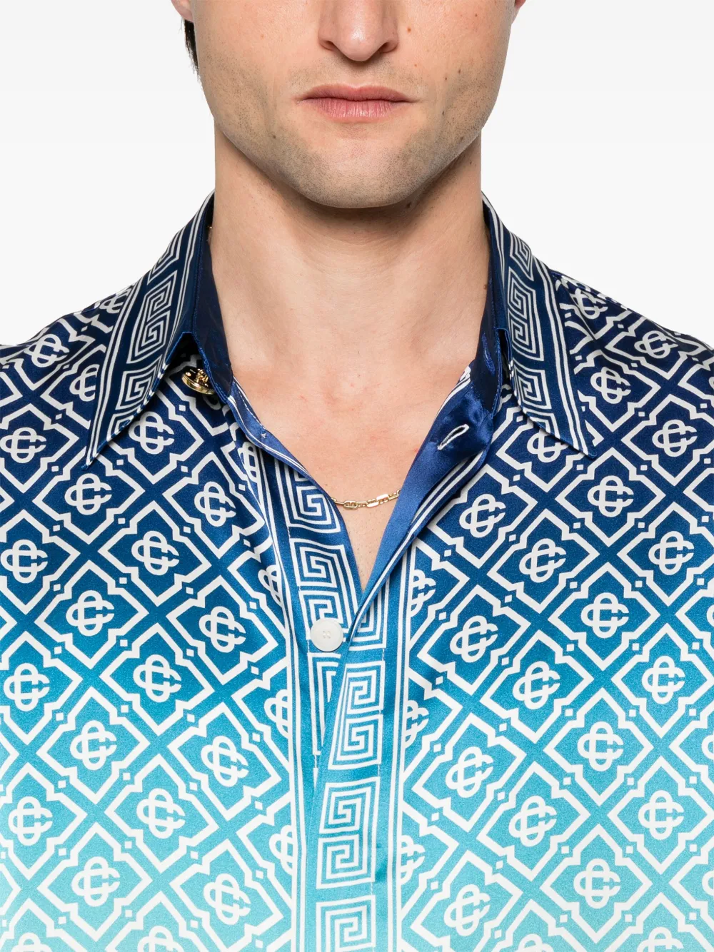 Shop Casablanca Gradient-effect Shirt In Blue