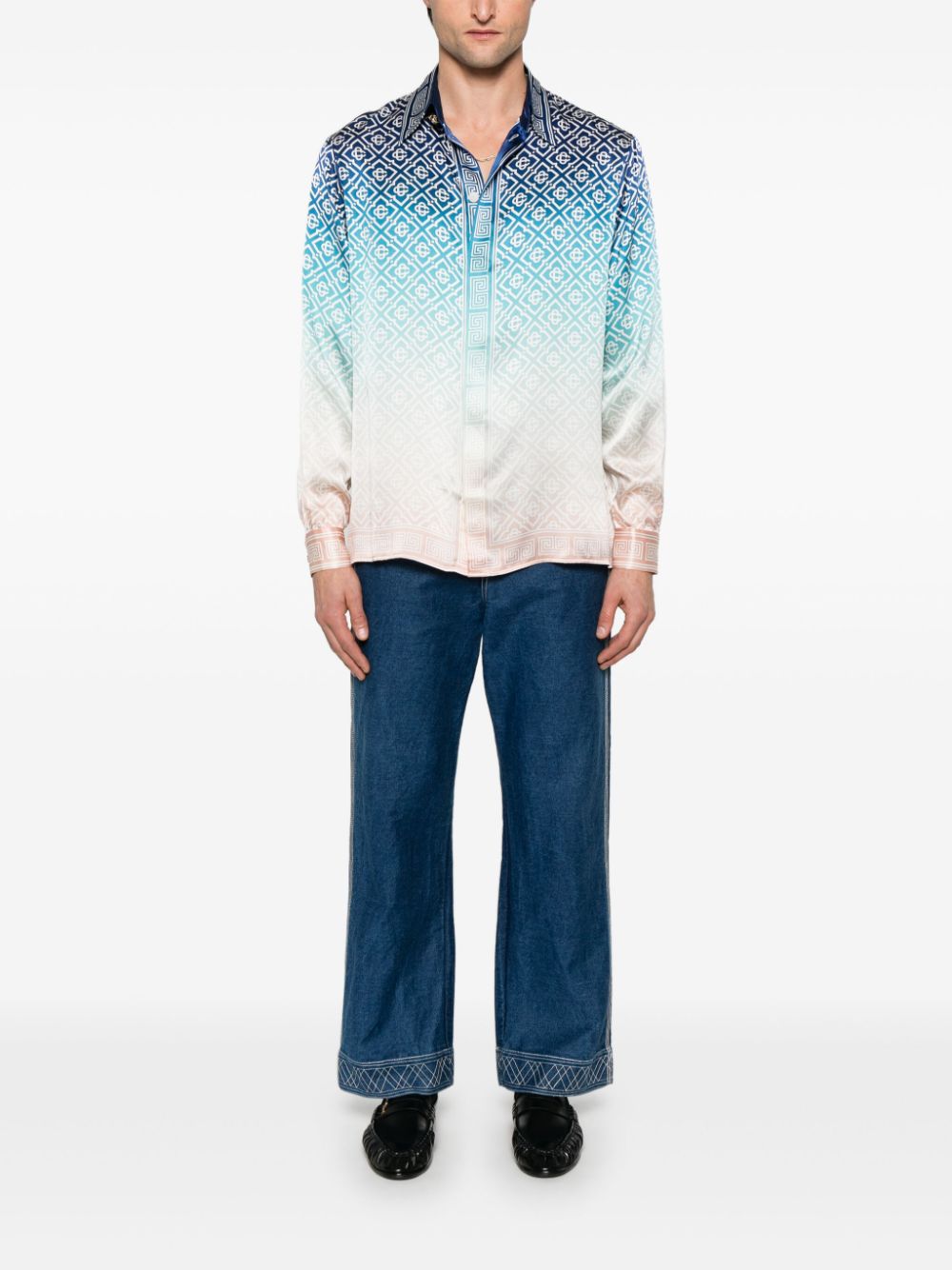 Casablanca gradient-effect shirt - Blue