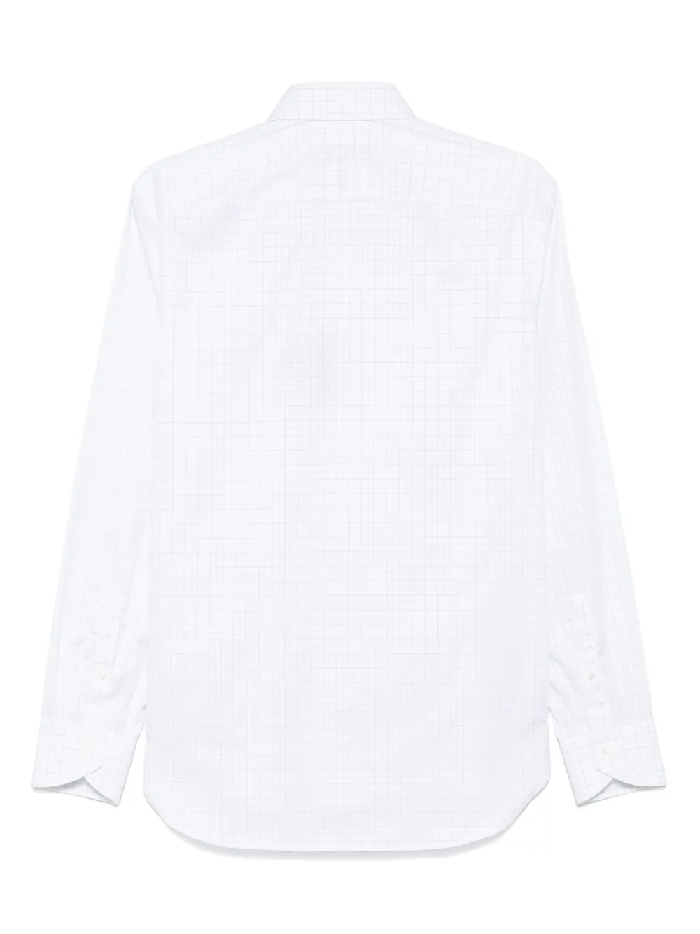 Canali Geruit overhemd Wit