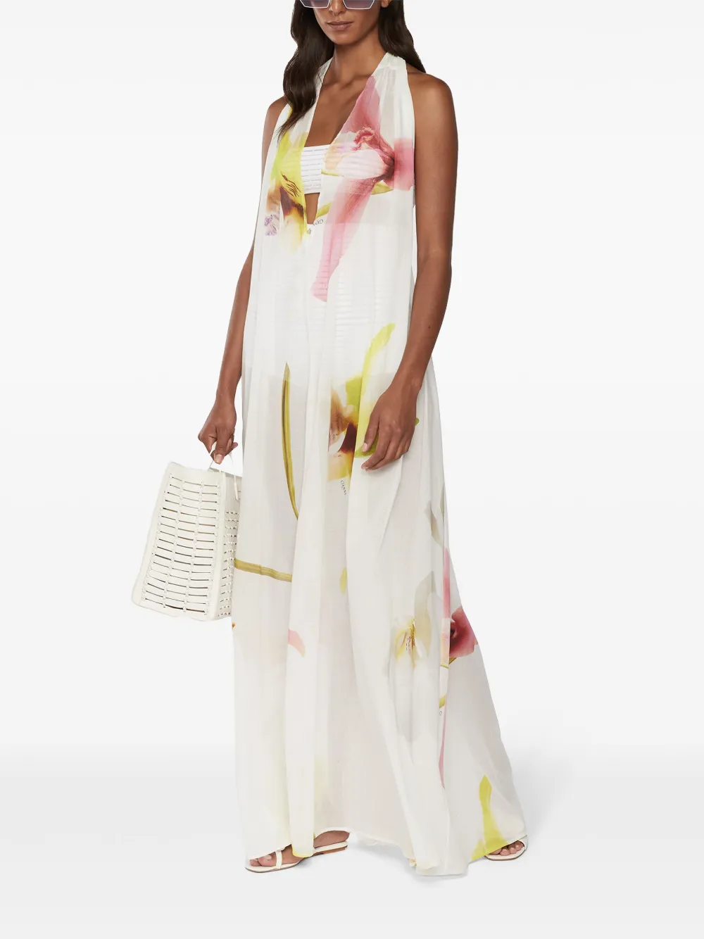 Genny Maxi-jurk met bloemenprint - Wit