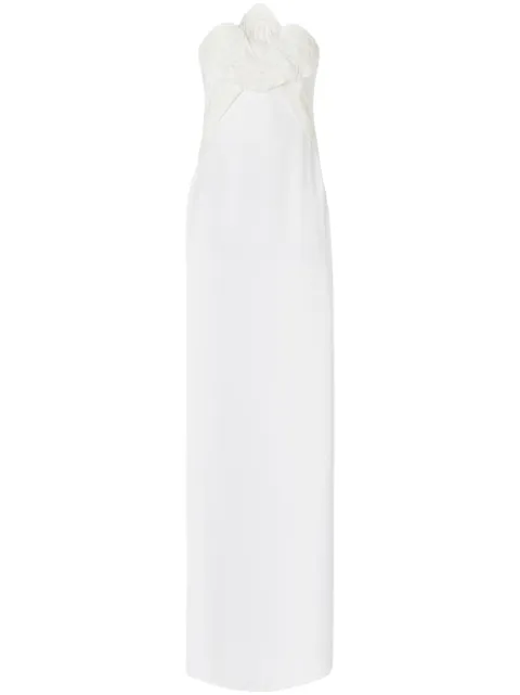 Genny floral-appliqué gown