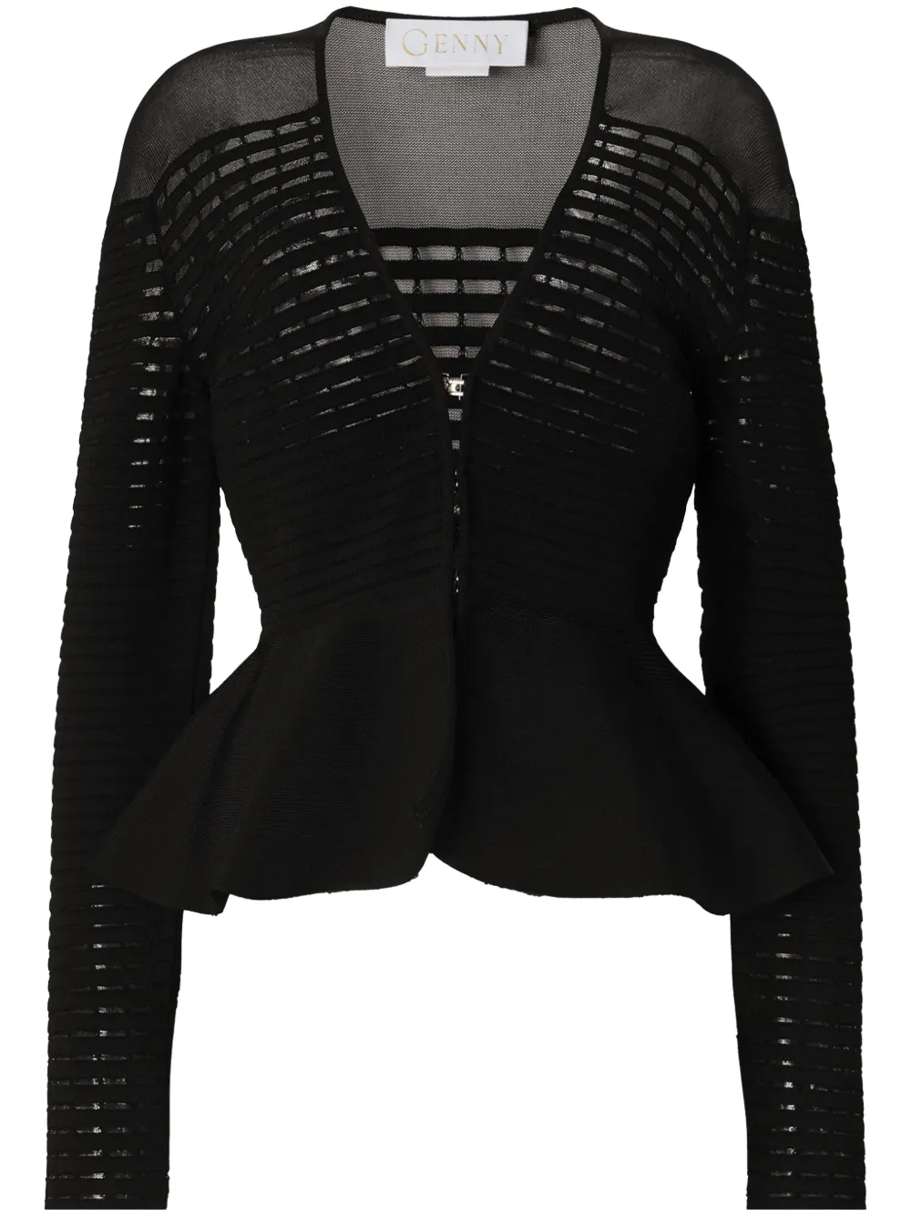 Genny cárdigan con peplum | negro | Image 1