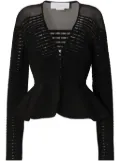 Genny peplum cardigan - Black