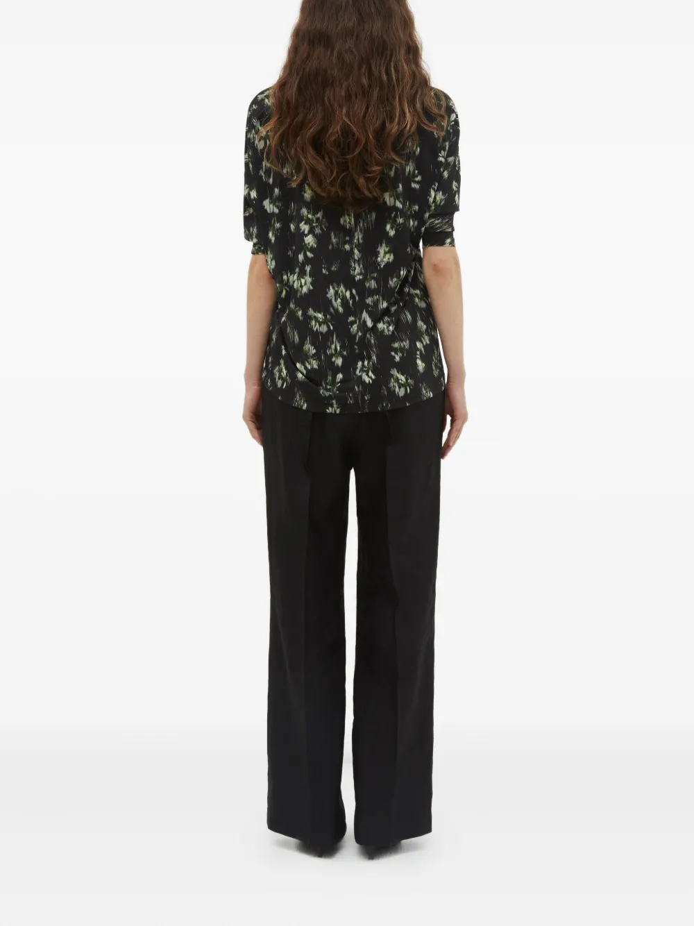 Christian Wijnants Thandi top met hoge hals en bloemenprint Zwart