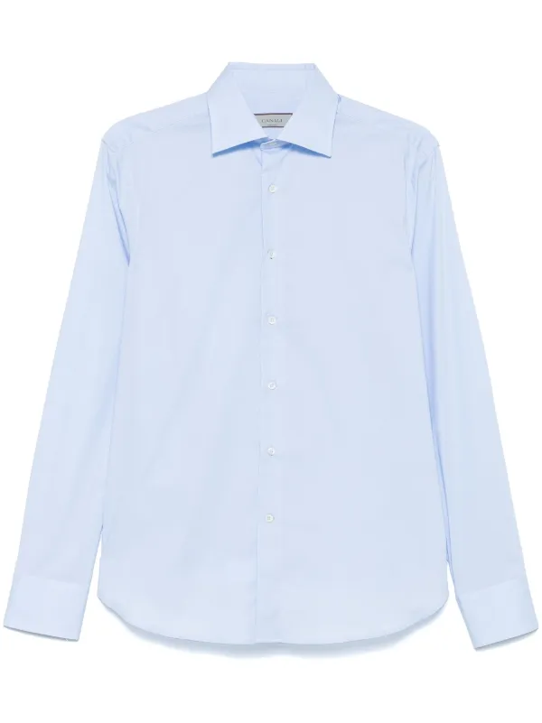 Canali Poplin Shirt in Blue