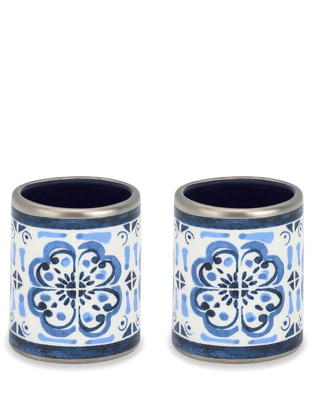 Dolce & Gabbana Große Serviettenringe aus Porzellan (2er-Set) | Blau | Image 1