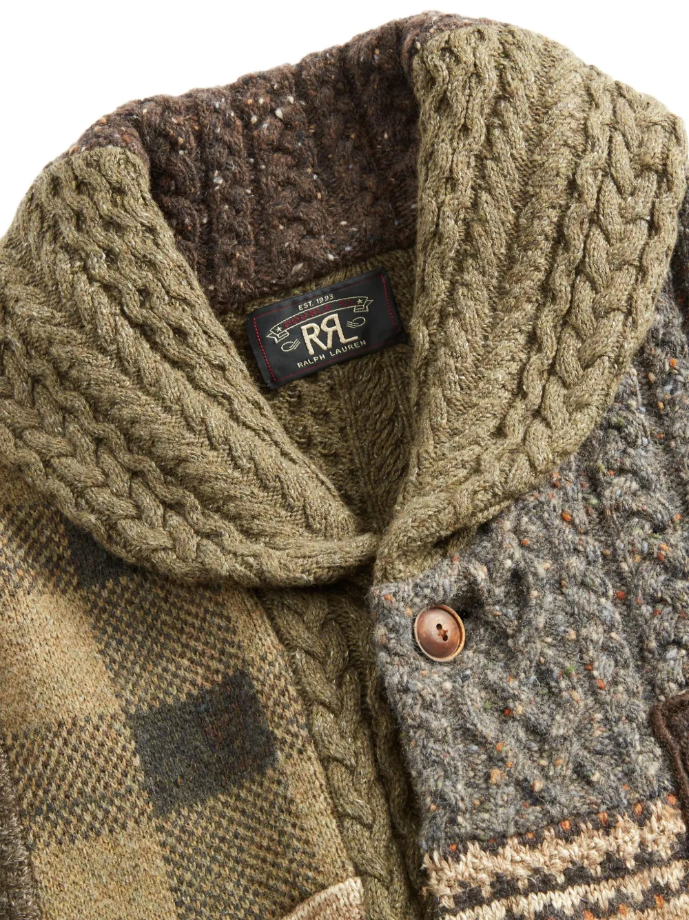 Ralph Lauren RRL Vest met patchwork Bruin