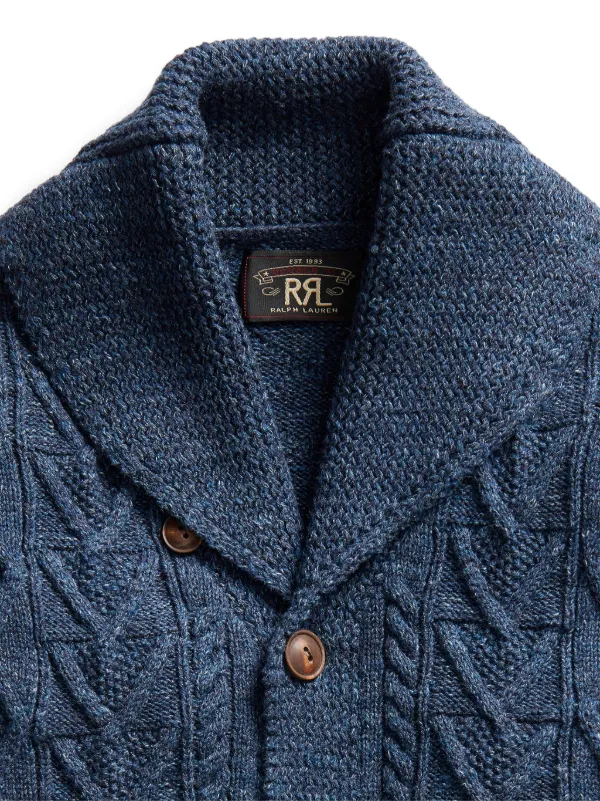 RRL ネイビー ケーブルニットカーディガン Ralph Lauren RRL ケーブルニット カーディガン | ブルー | FARFETCH JP