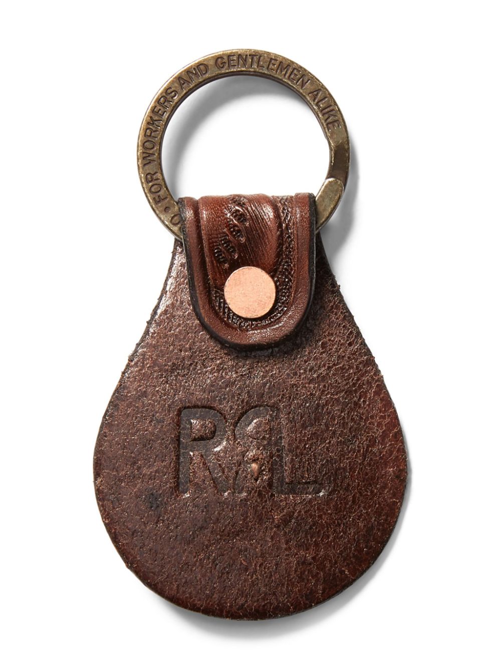 Ralph Lauren RRL Leren sleutelhanger met reliëf - Bruin