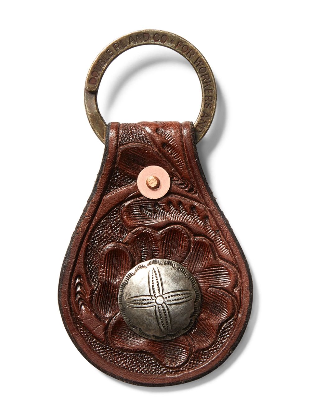 embossed leather key ring