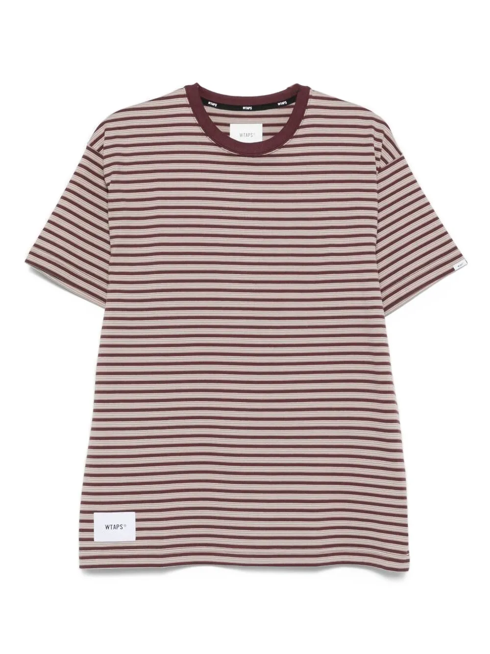 WTAPS playera con cuello redondo y rayas estampadas | marrón | Image 1