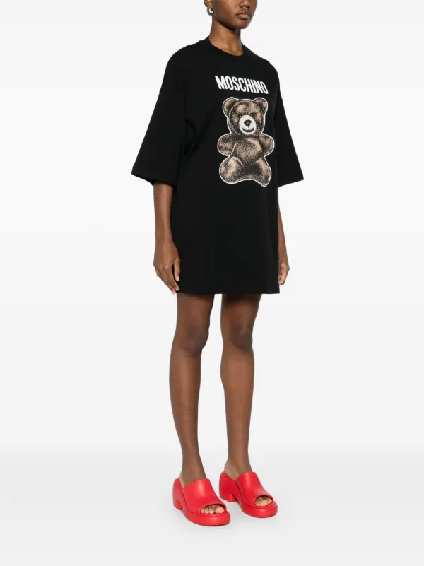Moschino Teddy Bear Mini Dress | Black | FARFETCH IN