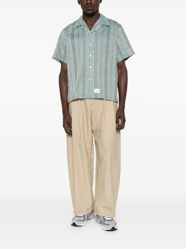 WTAPS 23ss ストライプシャツ　02 WTAPS ストライプ シャツ | グリーン | FARFETCH JP
