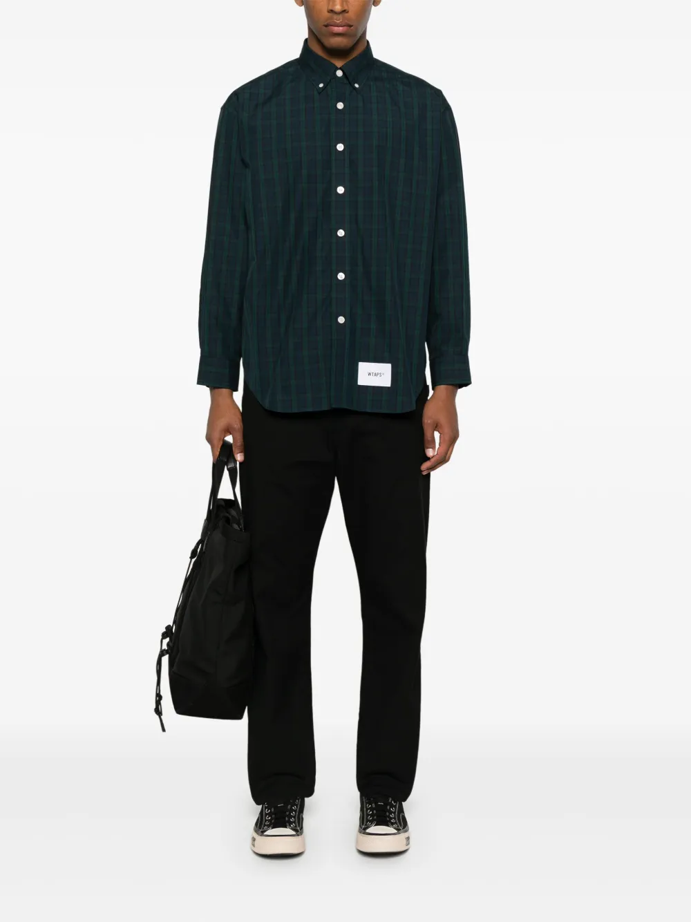 WTAPS plaid-check shirt - Groen