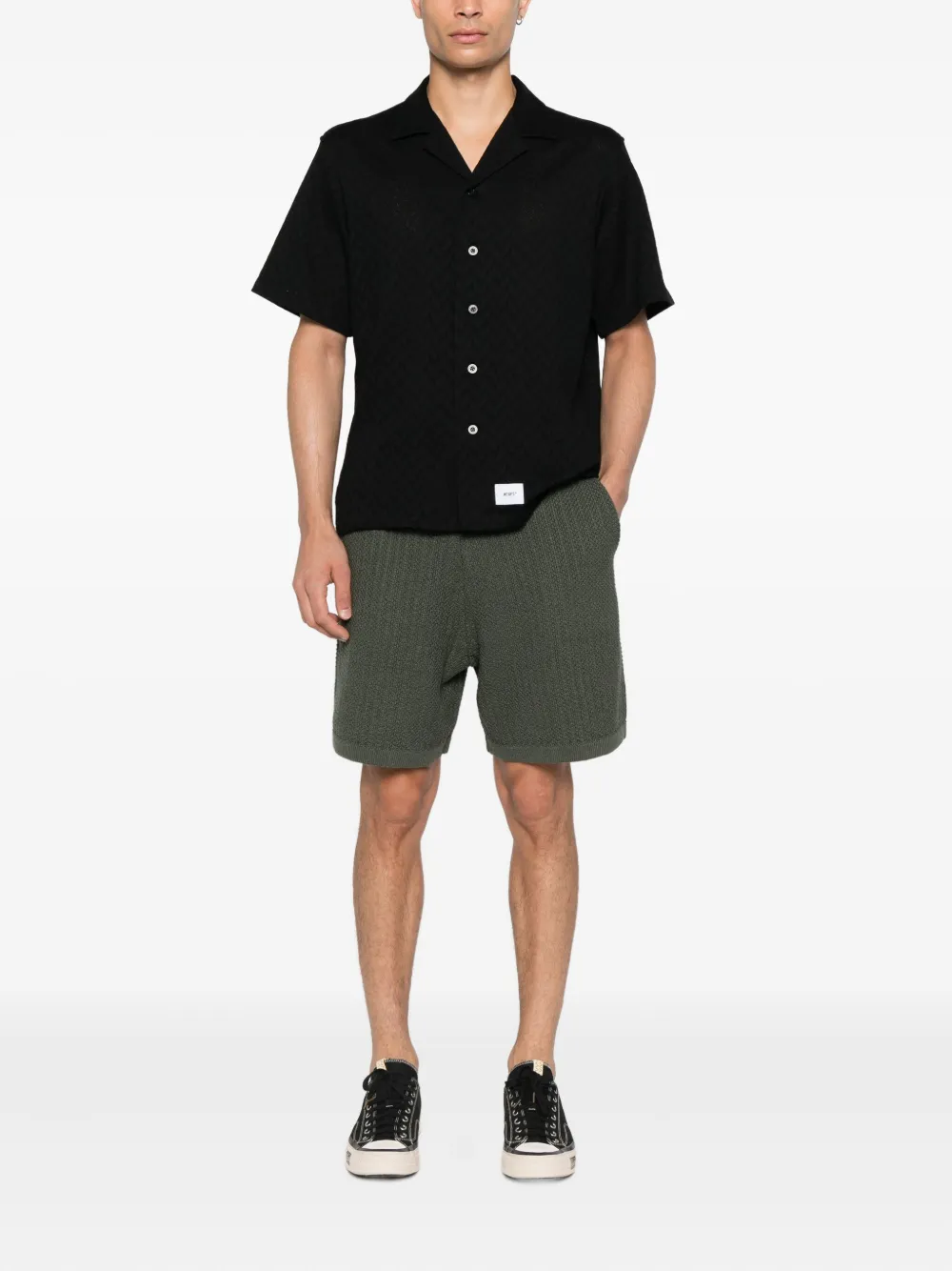 WTAPS Overhemd met jacquard - Zwart