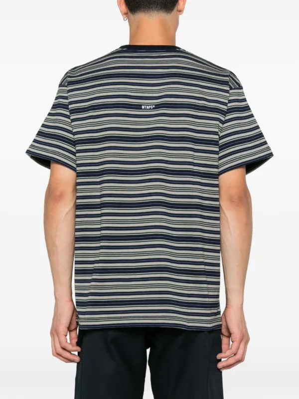 WTAPS ストライプ Tシャツ | グレー | FARFETCH JP