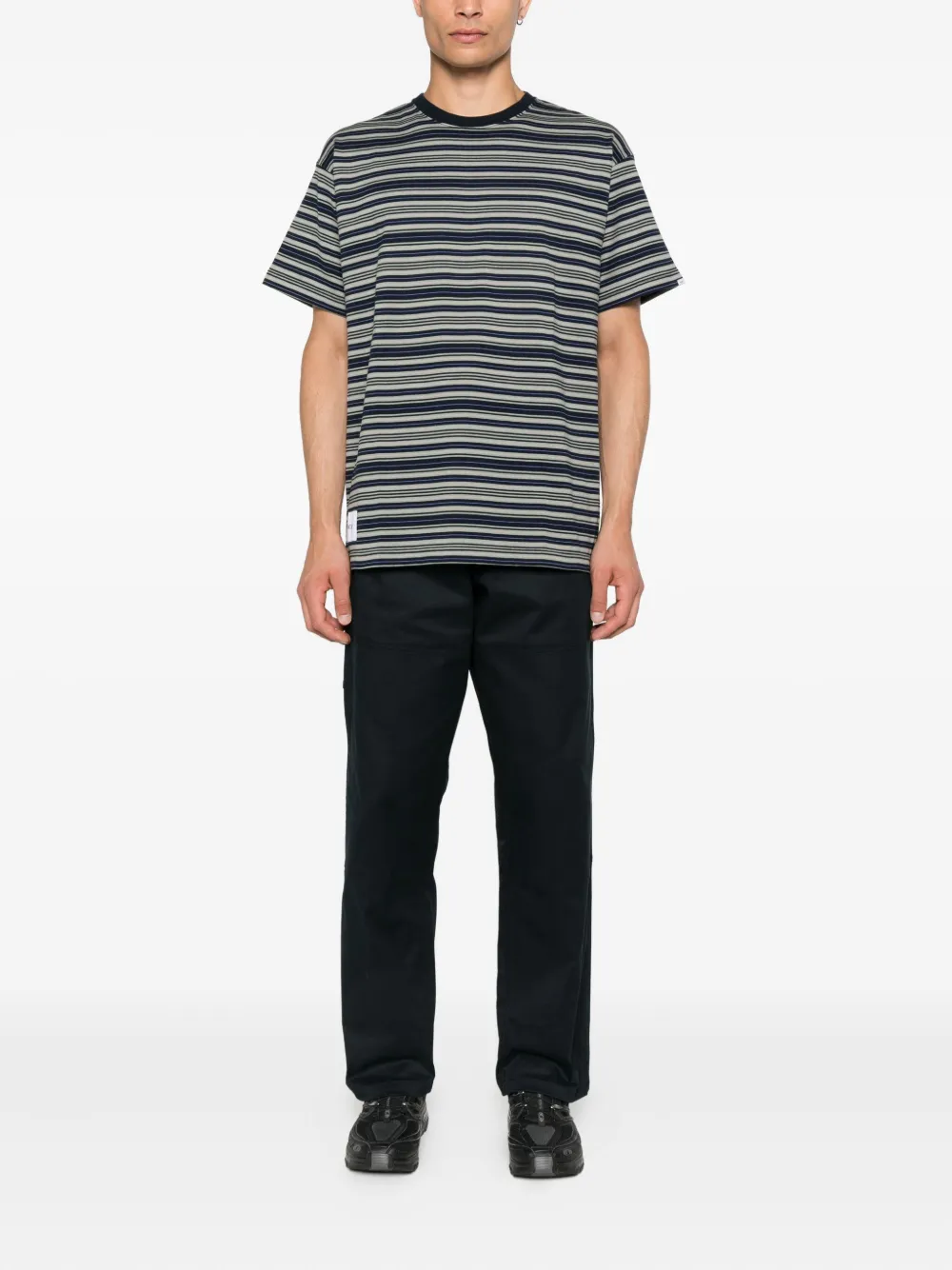 WTAPS Gestreept T-shirt - Grijs