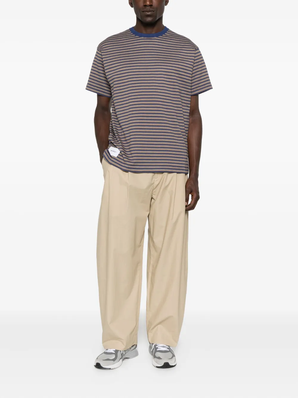 WTAPS striped short-sleeve T-shirt - Blauw