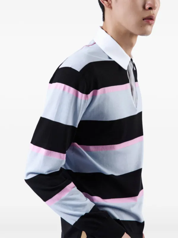 Prada Striped Polo Shirt | Black | FARFETCH