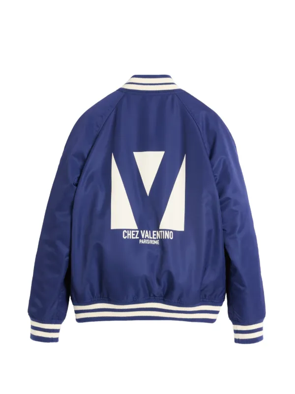 Valentino Garavani シェ プリント ボンバージャケット | ブルー