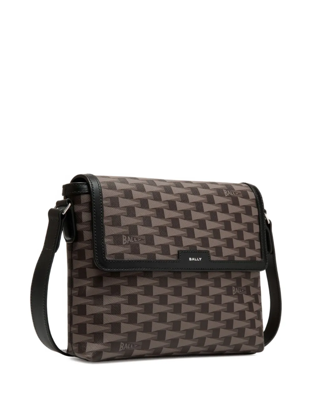 Bally Pennant-print Messenger Bag In Black