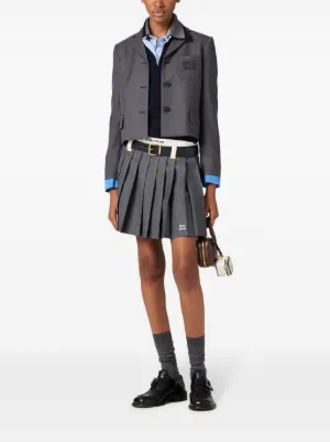 【MiuMiu】クロップド ギャバジン ジャケット＆スカート セット MiuMiu】クロップド ギャバジン ジャケット＆スカート セット