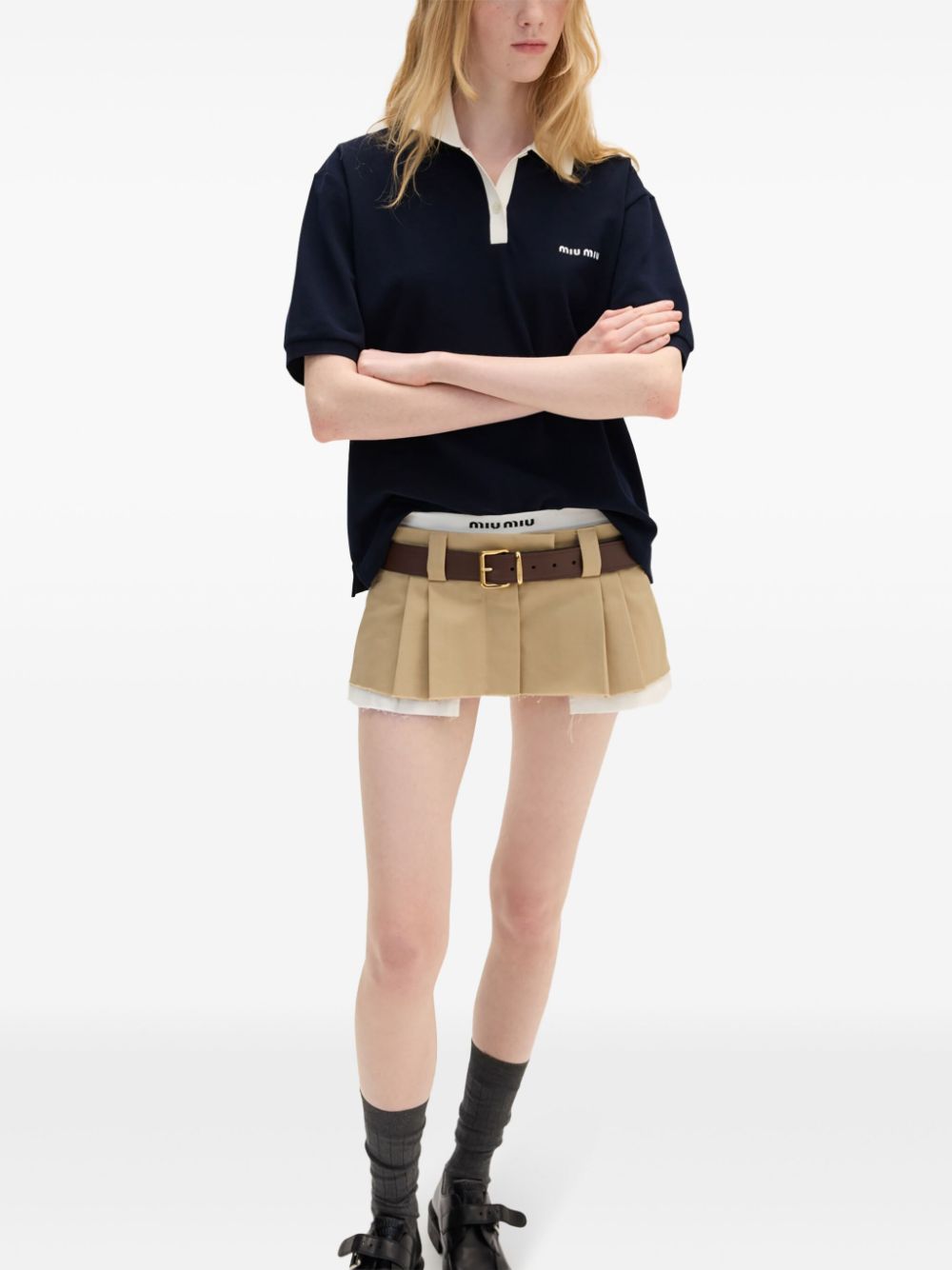 Miu Miu Katoenen poloshirt - Blauw