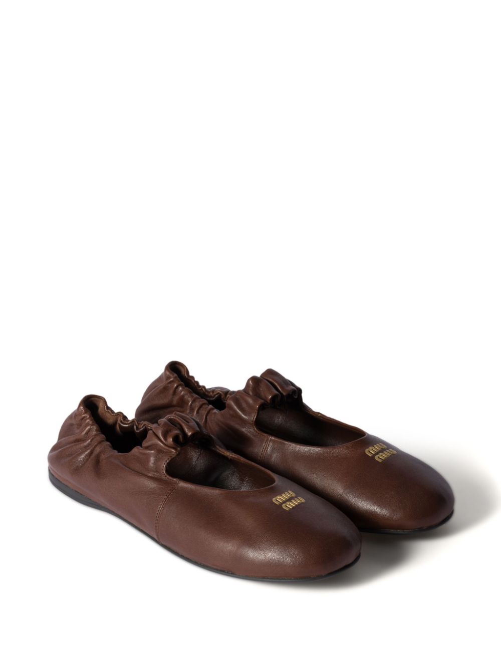 Miu Miu leather ballet flats - Bruin