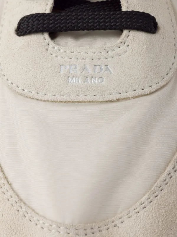 Prada Collapse Re-Nylon スエードスニーカー | ニュートラル