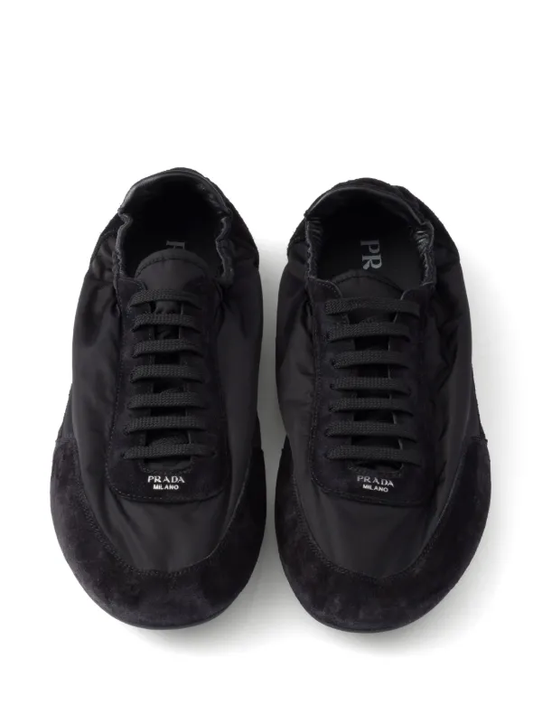 スニーカー PRADA BLACK RE-NYLON AND SUEDE COLLAPSE SNEAKERS Black Collapse Re-Nylon and suede elasticized sneakers | PRADA