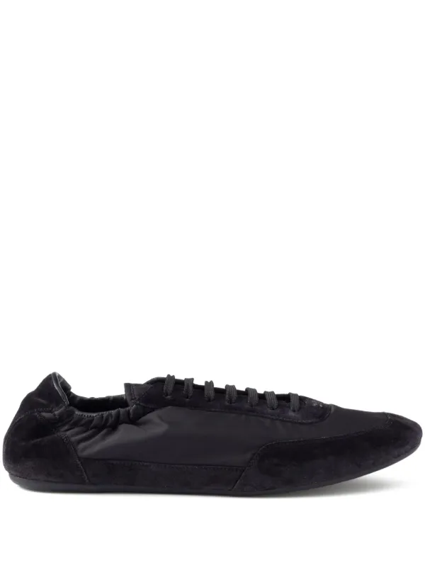 スニーカー PRADA BLACK RE-NYLON AND SUEDE COLLAPSE SNEAKERS Black Collapse Re-Nylon and suede elasticized sneakers | PRADA