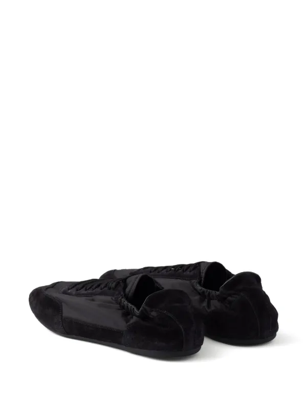 【関税&送料込】Prada Black Re-Nylon And Suede Collapse Snea Black Collapse Re-Nylon and suede elasticized sneakers | PRADA