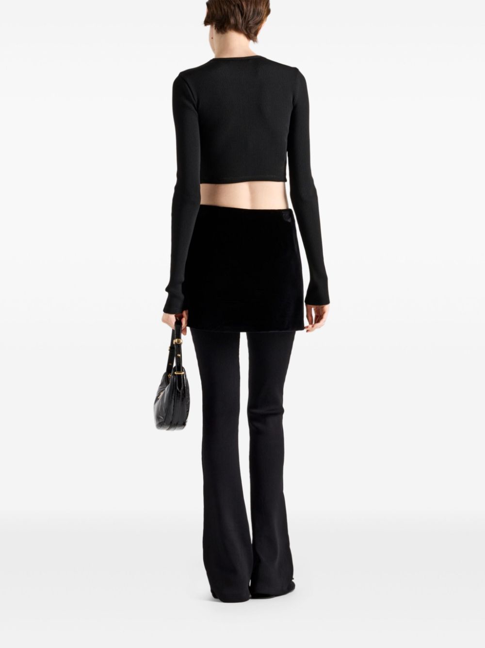 Prada ribbed-knit jersey top - Zwart