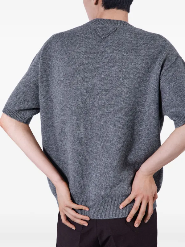 Prada Cashmere short-sleeve Sweater | Grey | FARFETCH