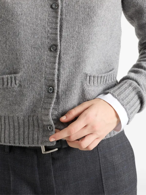 Prada Cashmere Cardigan | Grey | FARFETCH CA
