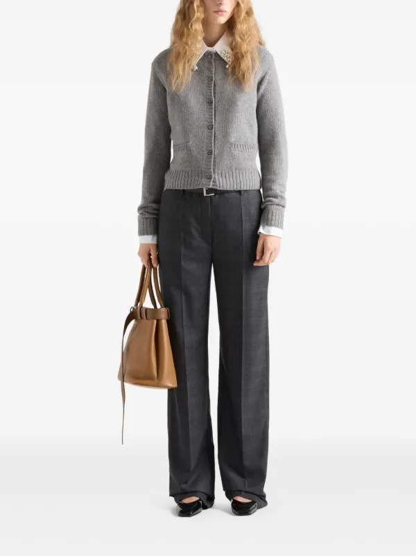 Prada Cashmere Cardigan | Grey | FARFETCH CA