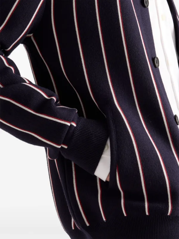 Prada ストライプ カーディガン | ブルー | FARFETCH JP