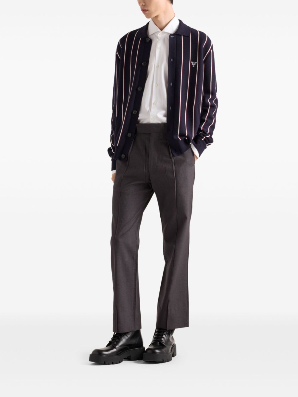 Prada striped wool cardigan - Blauw