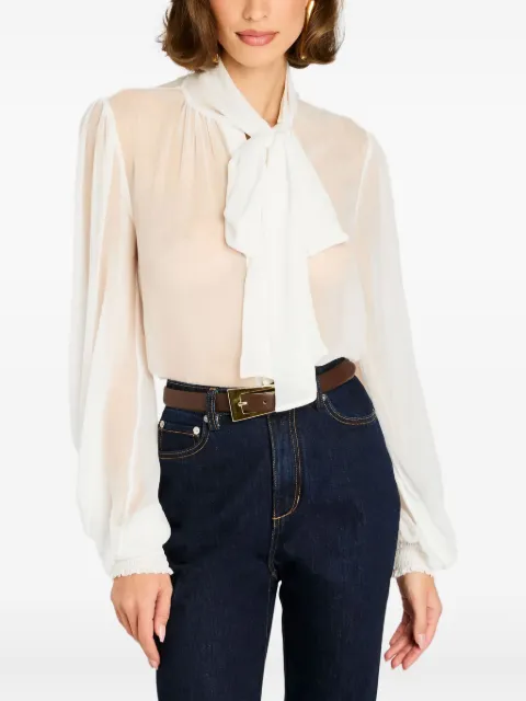 Retrofete Hasli silk chiffon neck-tie blouse