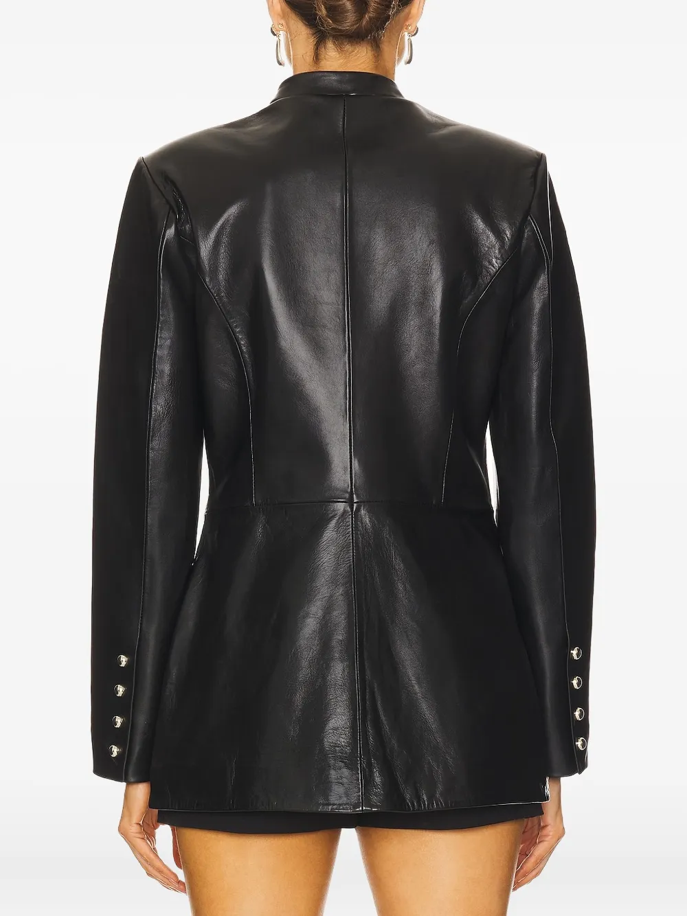Retroféte Callandra Button-detailed Leather Jacket In Black
