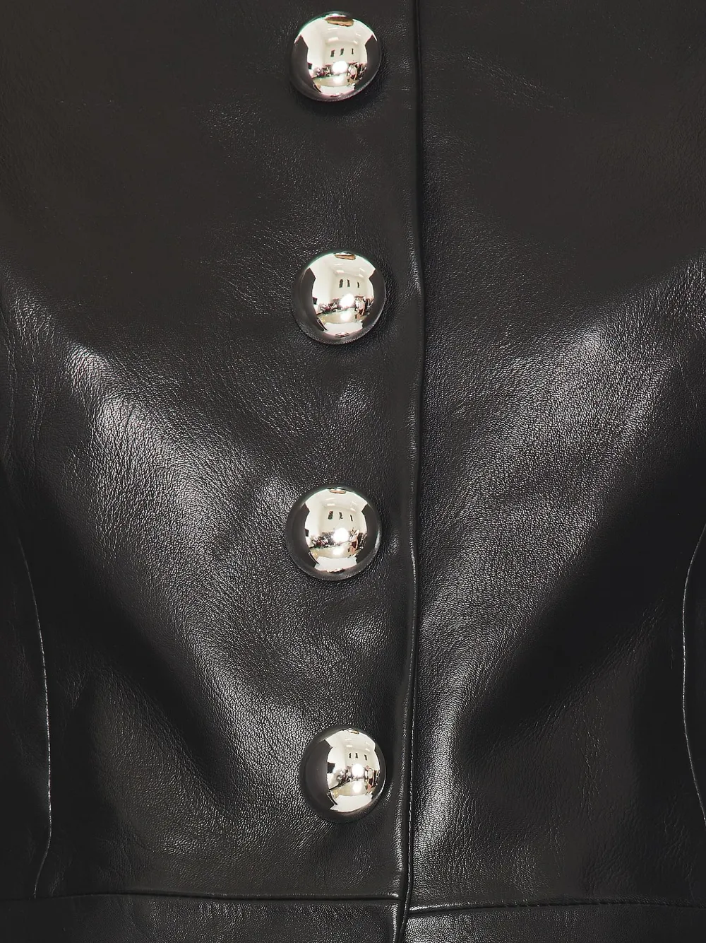 Retroféte Callandra Button-detailed Leather Jacket In Black