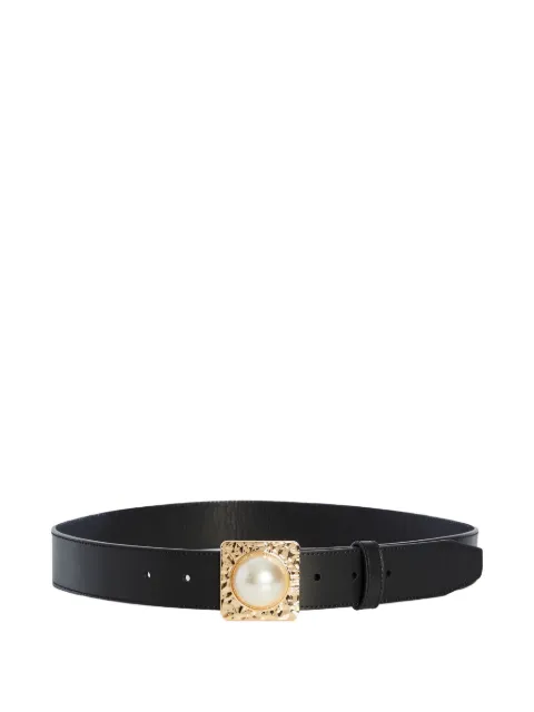 Retrofete pearl-embellished square-buckle belt