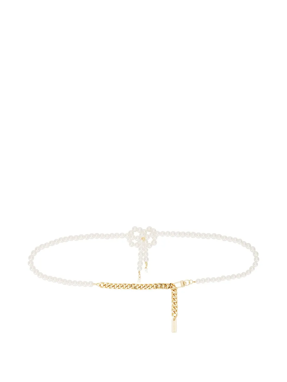 Retrofete Anita riem met parel - Wit