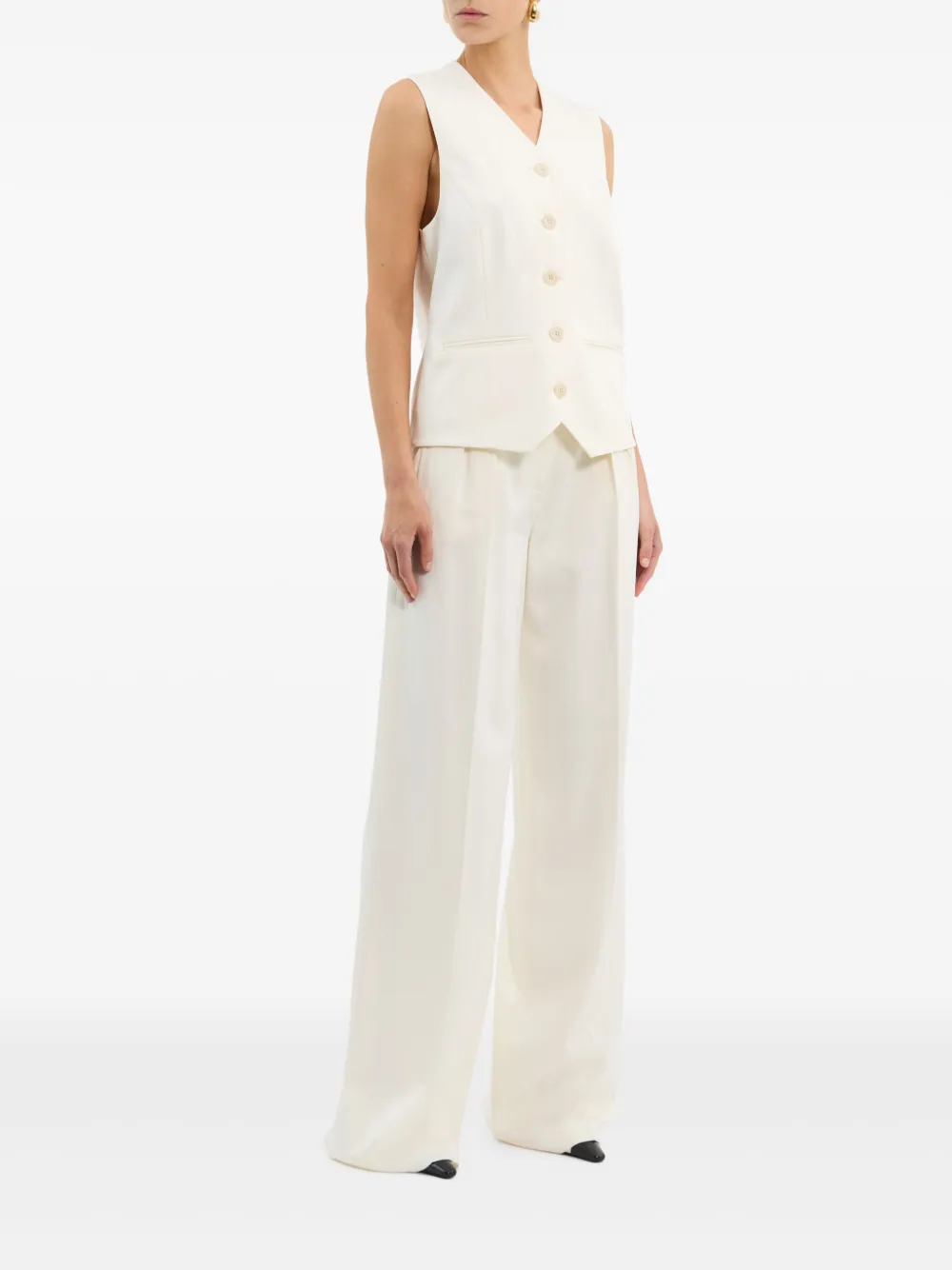 Rebecca Vallance Gilet met knopen Beige