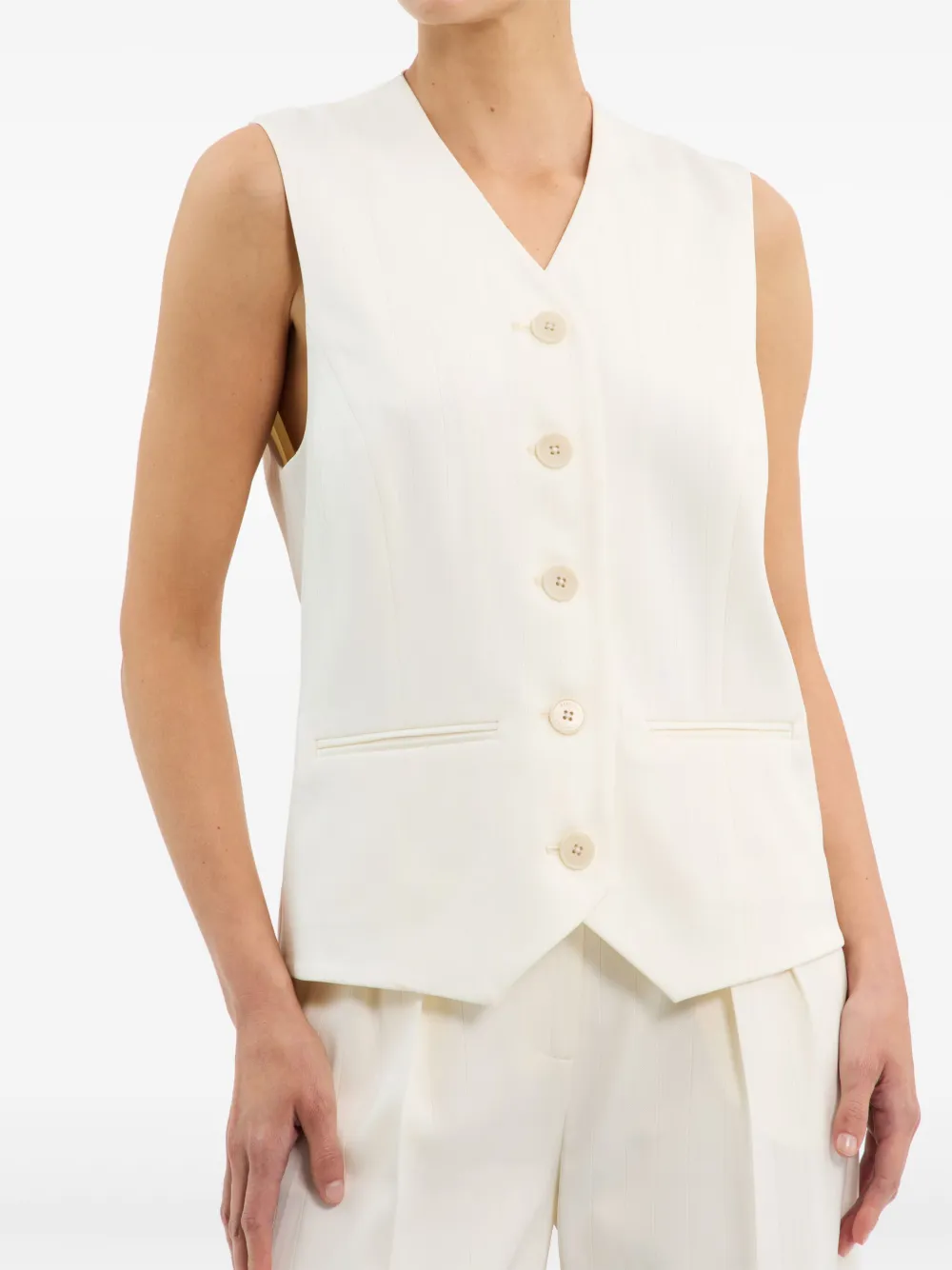 Rebecca Vallance Gilet met knopen Beige