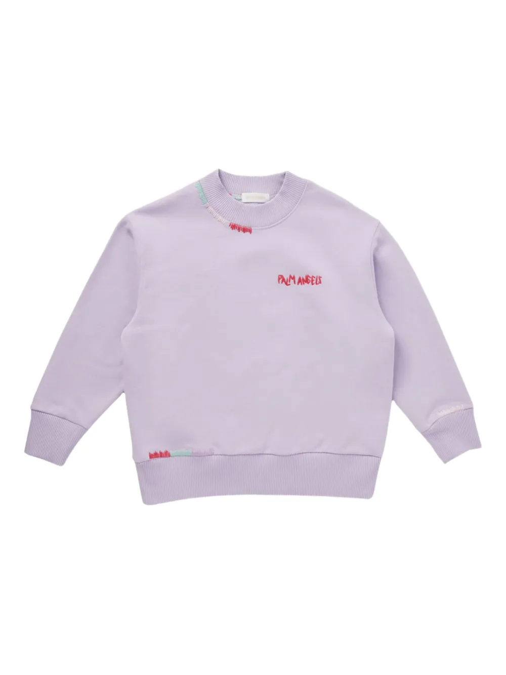 Palm Angels Kids Sweater met geborduurd logo Paars