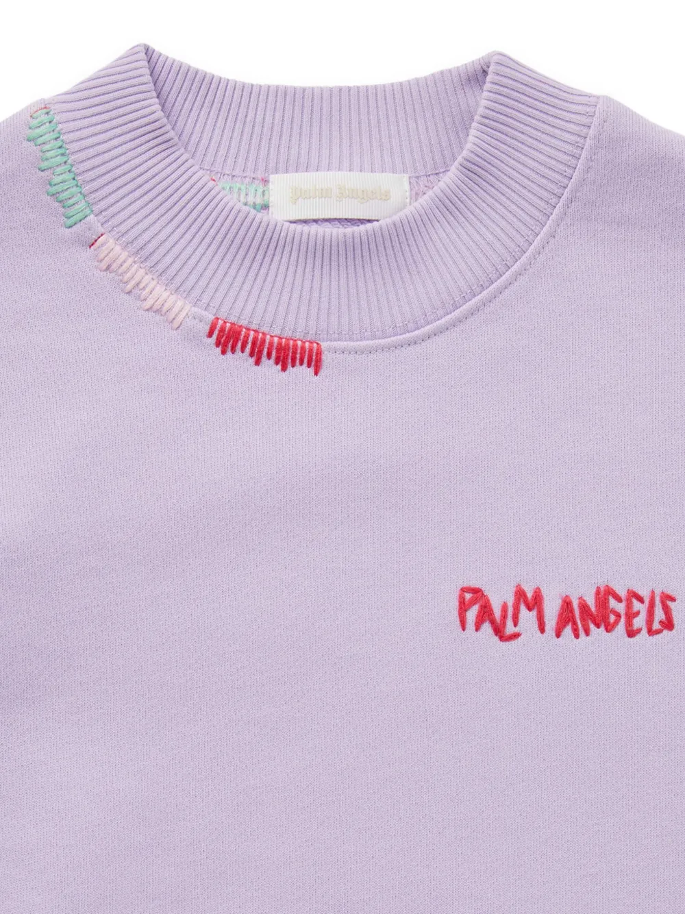 Palm Angels Kids Sweater met geborduurd logo Paars