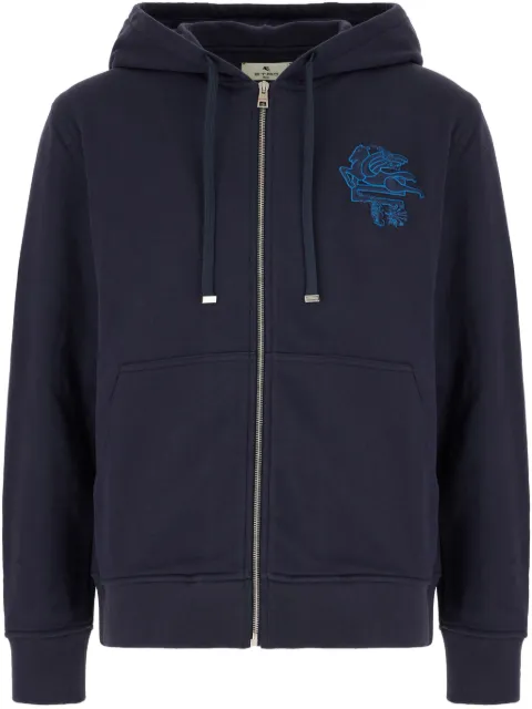 ETRO logo zip-up hoodie