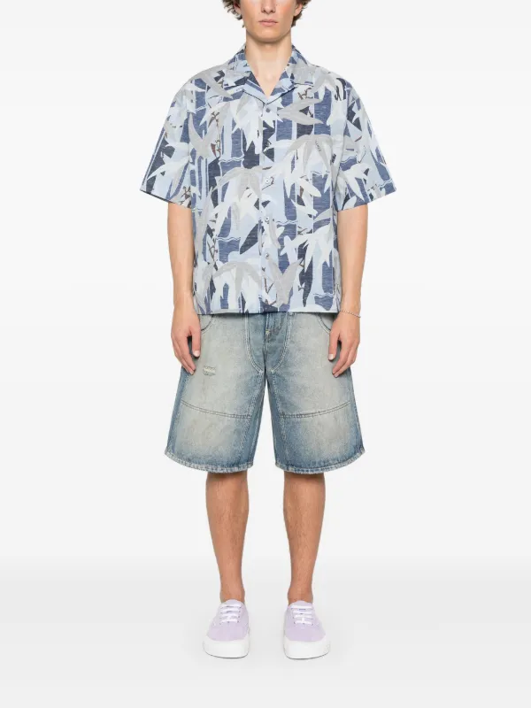 Kenzo Chiku-Rin Camo Hawaiian Shirt | Blue | FARFETCH