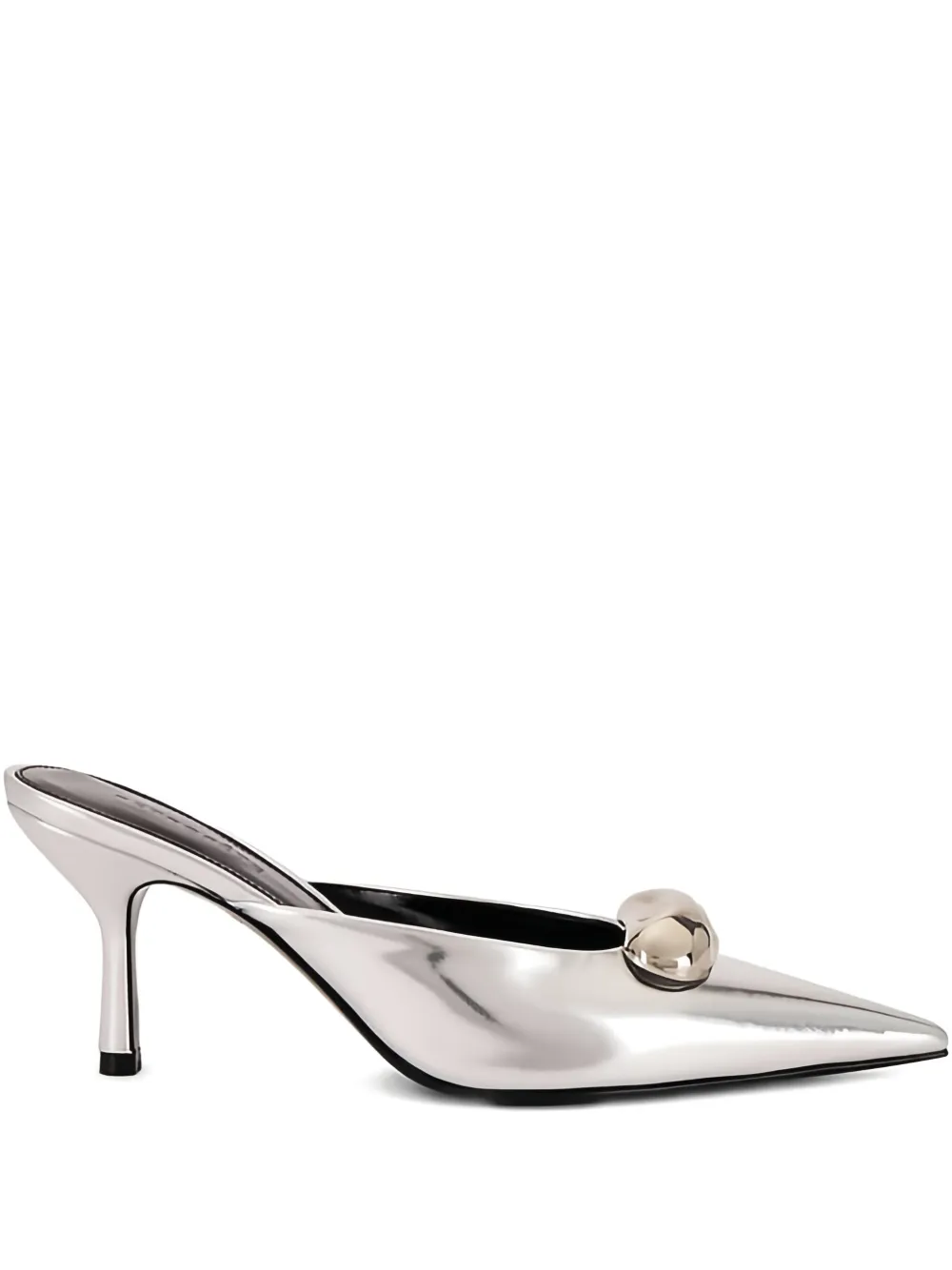 Retroféte 75mm Francesca Pointed-toe Mules In Silver